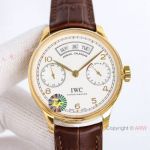 Swiss Grade Copy IWC Portugieser Annual Calendar ZF Factory Yellow Gold White Dial Watch